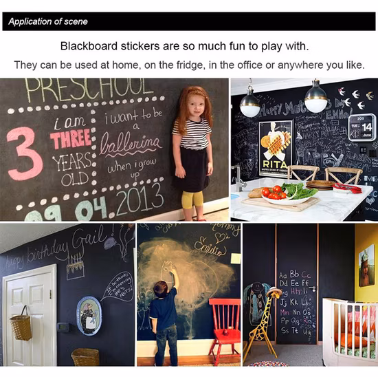 Removable Erasable Blackboard Sticker Kids Wall Sticker