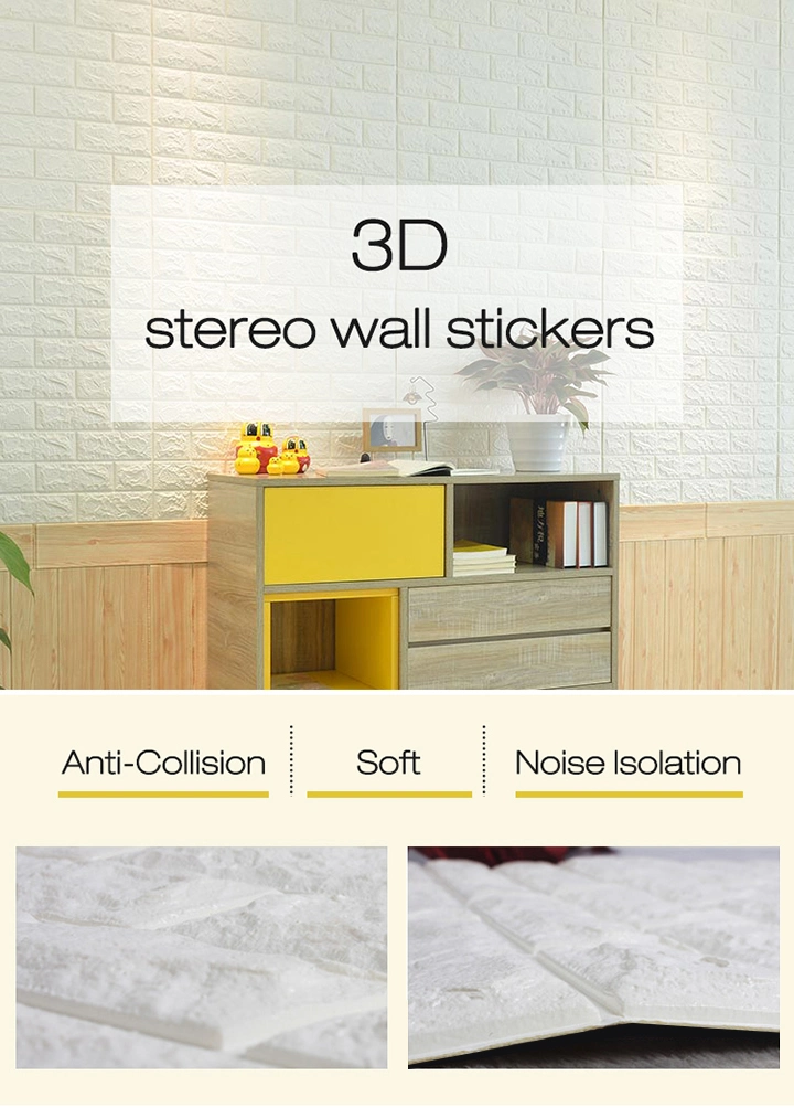 3D Brick Wall Stickers Self-Adhesive Panel PE Wallpaper 3D Brick Wall Stickers for Sofa Background Wall