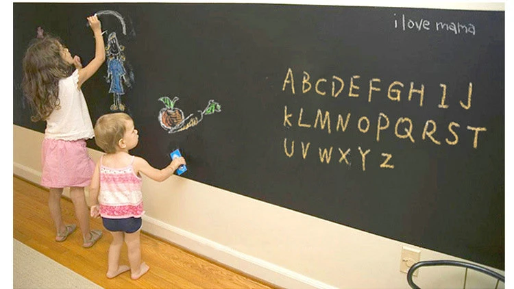 Large Chalkboard Paint Alternative Wallpaper Adhesive Blackboard Wall Decal Vinyl - Black Chalkboard Sticker