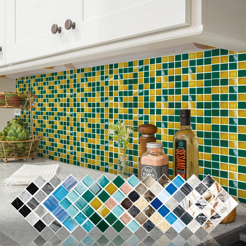 Kitchen Oil Proof 3D Bathroom Waterproof Crystal Wall Sticker Tile Stickers